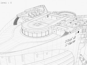 Hotel 3D - tetto - interno Modello 3D
