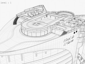 3d hotel - rooftop - inside 3D Model