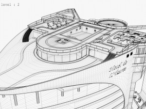3d hotel - rooftop - inside 3D Model