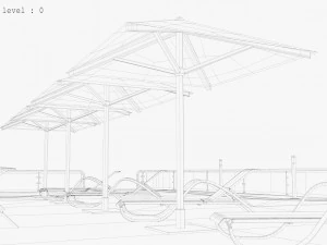 Hotel 3D - tetto - interno Modello 3D