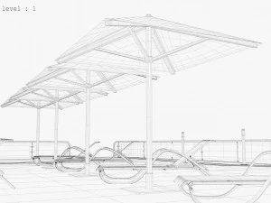 Hotel 3D - tetto - interno Modello 3D