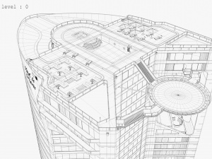 3d hotel - rooftop - inside 3D Model