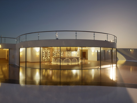 3d hotel - rooftop - inside 3D Model