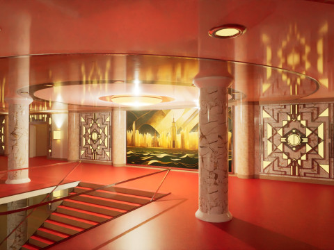 3d hotel - rooftop - inside 3D Model