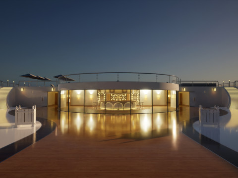 3d hotel - rooftop - inside 3D Model