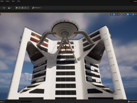 3d hotel - rooftop - inside 3D Model