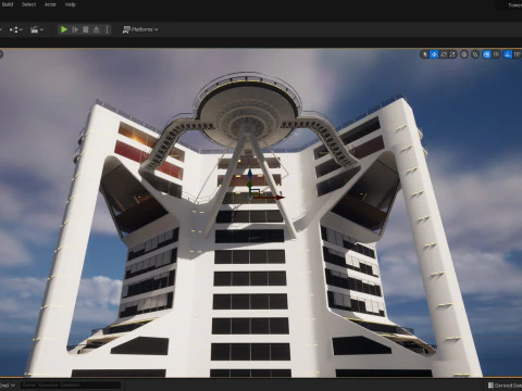 Hotel 3D - tetto - interno Modello 3D