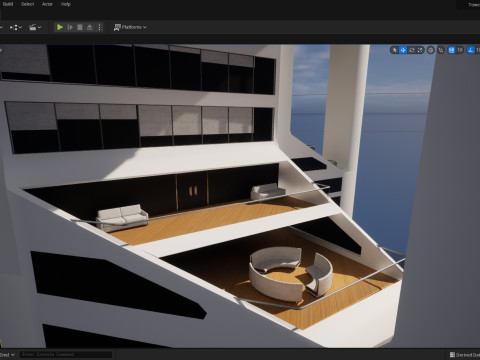 3d hotel - rooftop - inside 3D Model