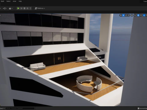 Hotel 3D - tetto - interno Modello 3D
