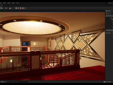 3d hotel - rooftop - inside 3D Model