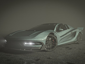 Cyberpunk car concept 3D 模型