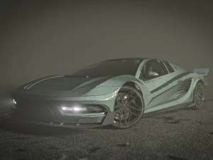Cyberpunk car concept 3D Model