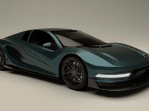 Cyberpunk car concept 3D Model