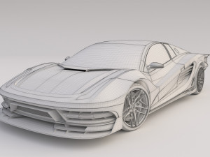 Cyberpunk car concept 3D 模型