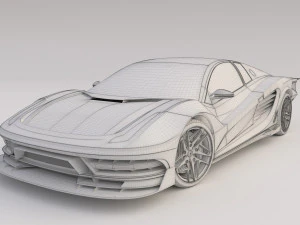 Cyberpunk car concept 3D Model