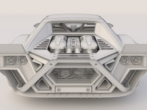Cyberpunk car concept 3D 模型