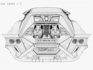 Cyberpunk car concept 3D 模型