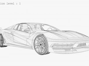Cyberpunk car concept 3D Model