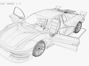 Cyberpunk car concept 3D Model