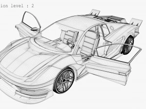 Cyberpunk car concept 3D Model