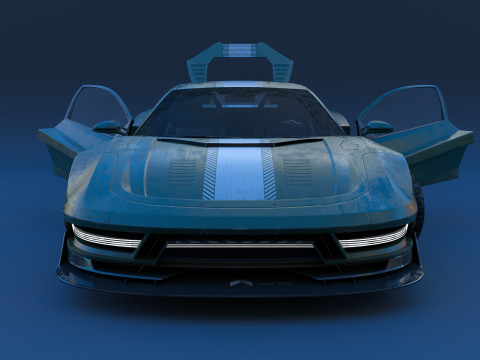 Cyberpunk car concept 3D 模型