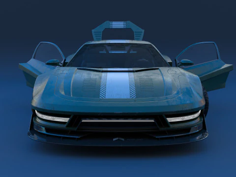Cyberpunk car concept 3D Model