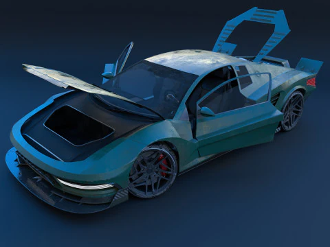 Cyberpunk car concept 3D Model