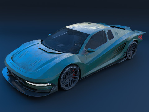 Cyberpunk car concept 3D 模型