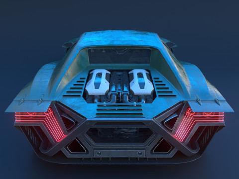 Cyberpunk car concept 3D 模型