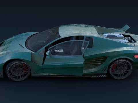 Cyberpunk car concept 3D 模型