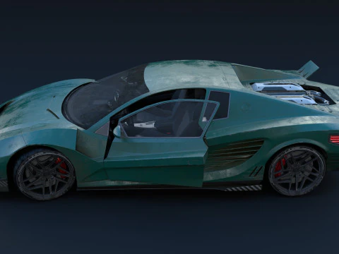 Cyberpunk car concept 3D Model