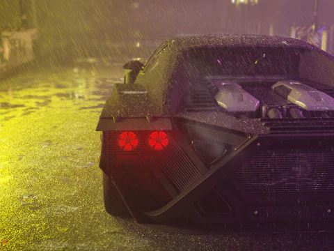Cyberpunk car concept 3D Model