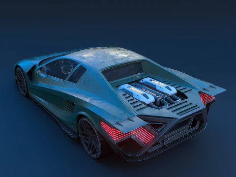 Cyberpunk car concept 3D Model