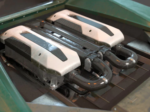 Cyberpunk car concept 3D Model