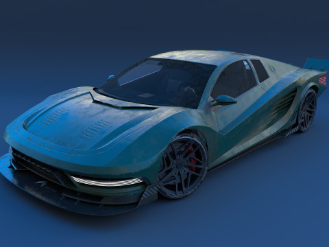 Cyberpunk car concept 3D 模型