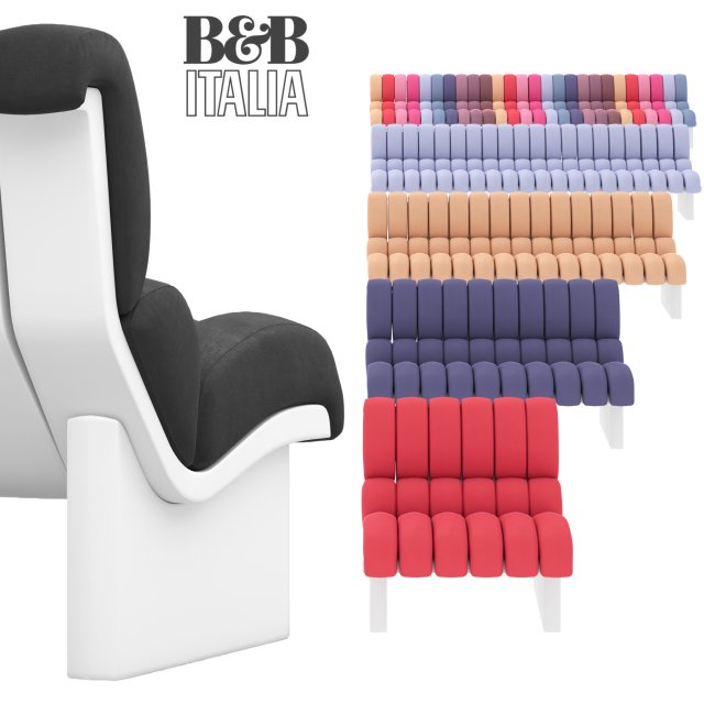 lombrico bb italia sofa Modello 3D .c4d .max .obj .3ds .fbx .stl .blend 