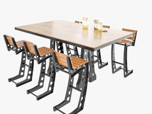chair and table vintage industrial 3D Модель