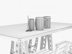 chair and table vintage industrial 3D Модель