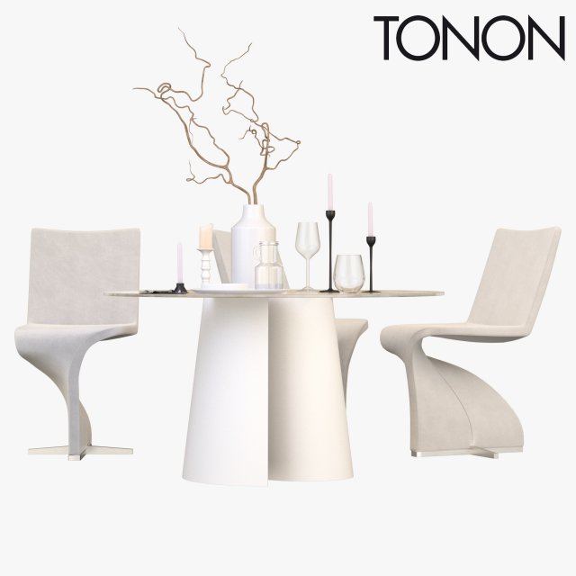 chair and table tonon twist 3D Model .c4d .max .obj .3ds .fbx .stl .blend 