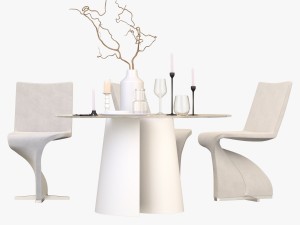 chair and table tonon twist 3D 모델
