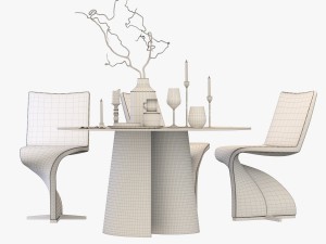 chair and table tonon twist 3D Model