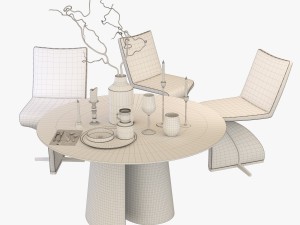 chair and table tonon twist 3D Model