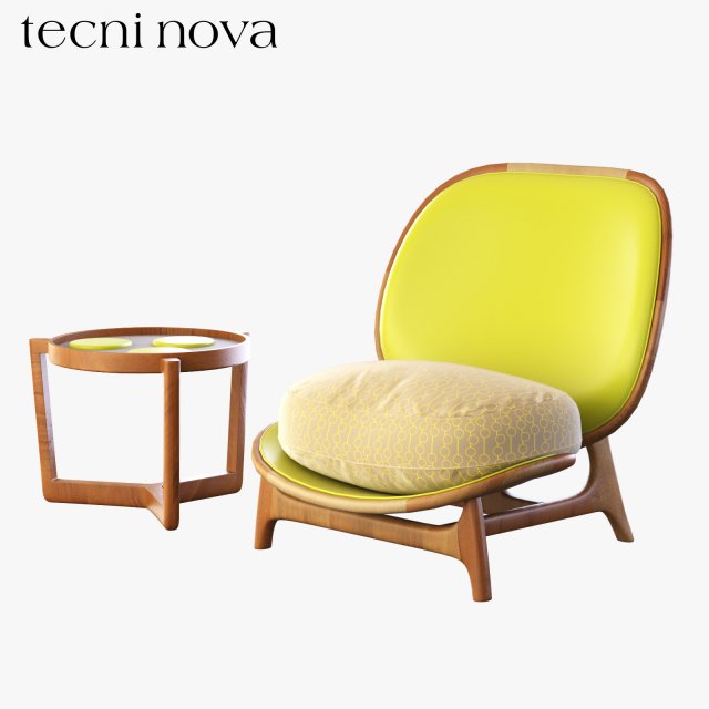 armchair outdoor yellow tecni nova 3D Model .c4d .max .obj .3ds .fbx .stl .blend