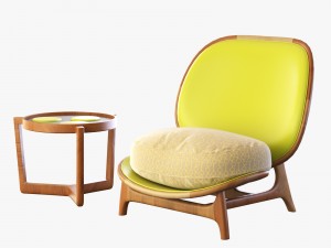 armchair outdoor yellow tecni nova 3D 모델
