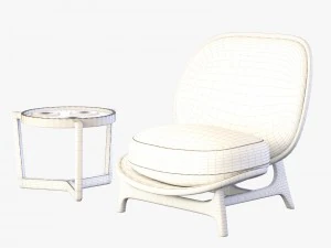 armchair outdoor yellow tecni nova 3D Model