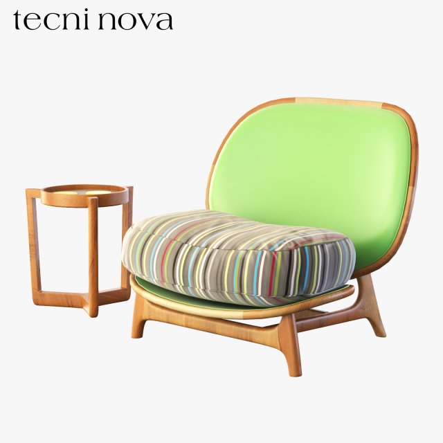 armchair outdoor green tecni nova 3D Model .c4d .max .obj .3ds .fbx .stl .blend 