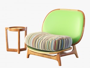 armchair outdoor green tecni nova 3D 모델