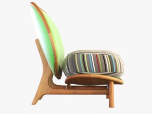 armchair outdoor green tecni nova 3D Model
