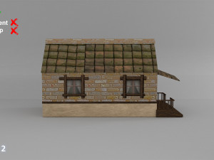 low poly medieval town set 3D 模型