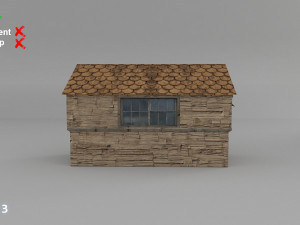 low poly medieval town set 3D 模型